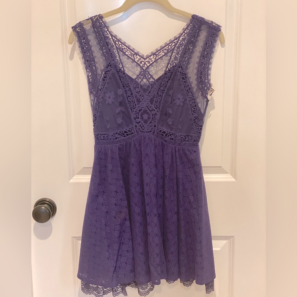 Free People Purple Boho Lace Dress